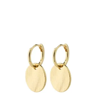Pilgrim Love Coin Gold Hoop Earrings
