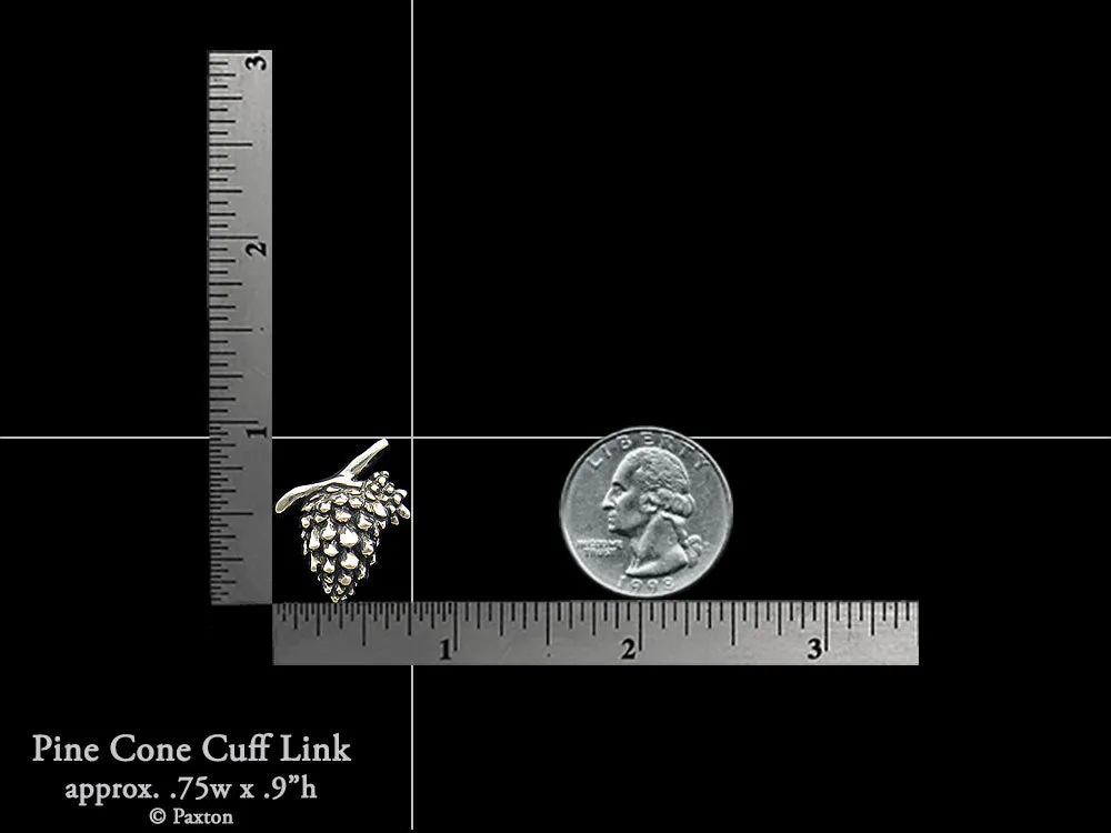 Pine Cone Cuff Links Sterling Silver
