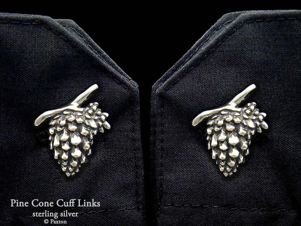 Pine Cone Cuff Links Sterling Silver