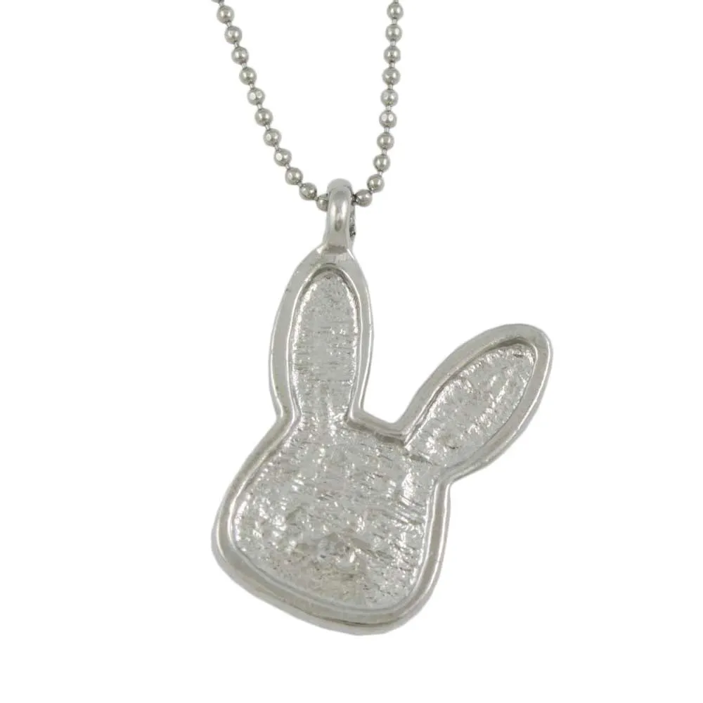 Pink Crystal Easter Bunny Pendant on 16 Inch Chain - PT501