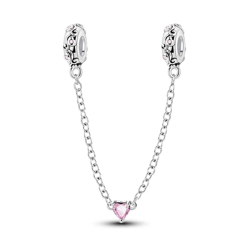 Pink Heart Safety Chain