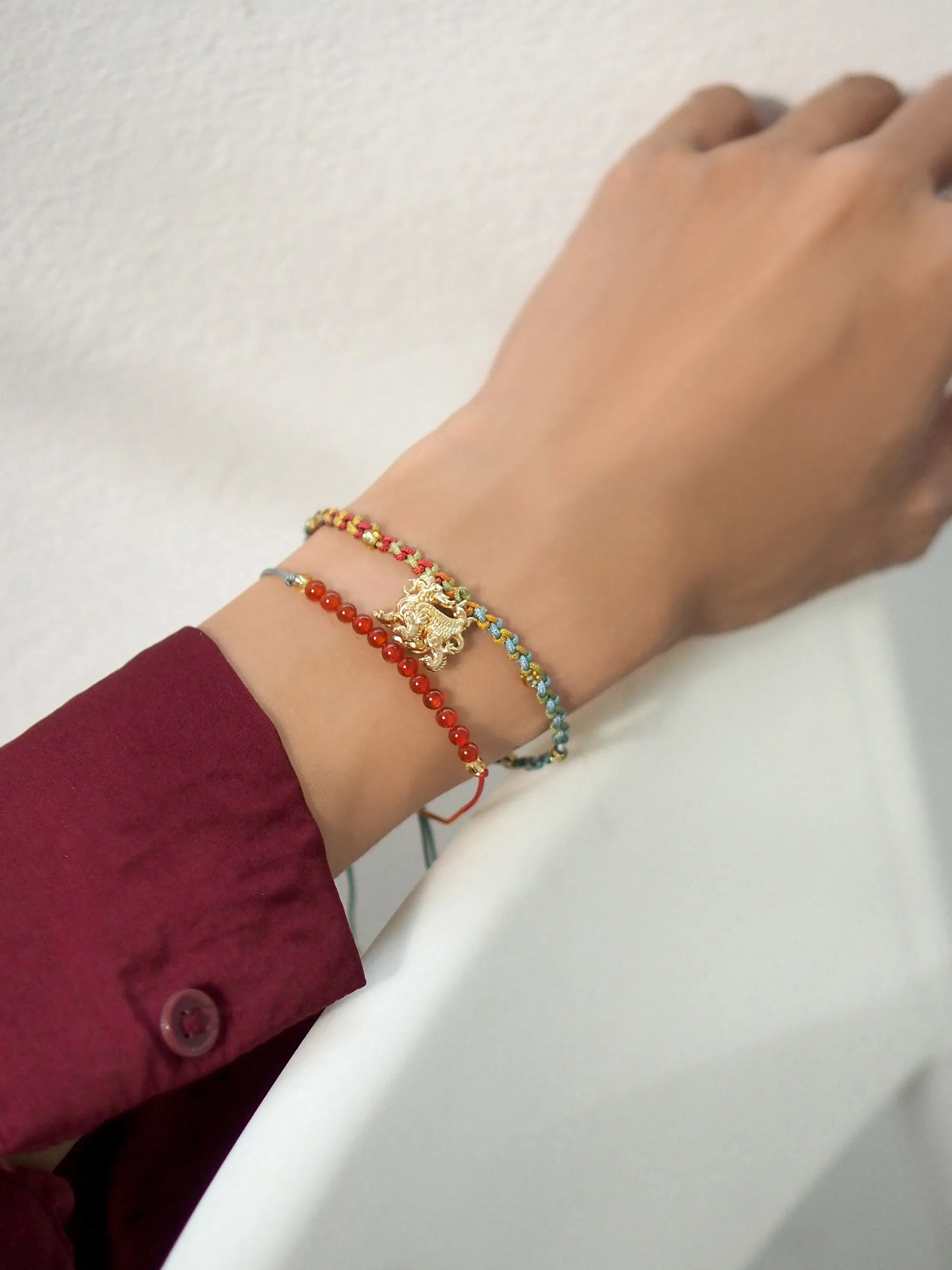 Pixiu Silver-Beige SET Bracelets / Favora - Lucky