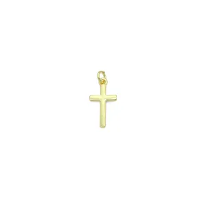 Plain Gold Cross Shape Charm Pendant, Sku#LK1050