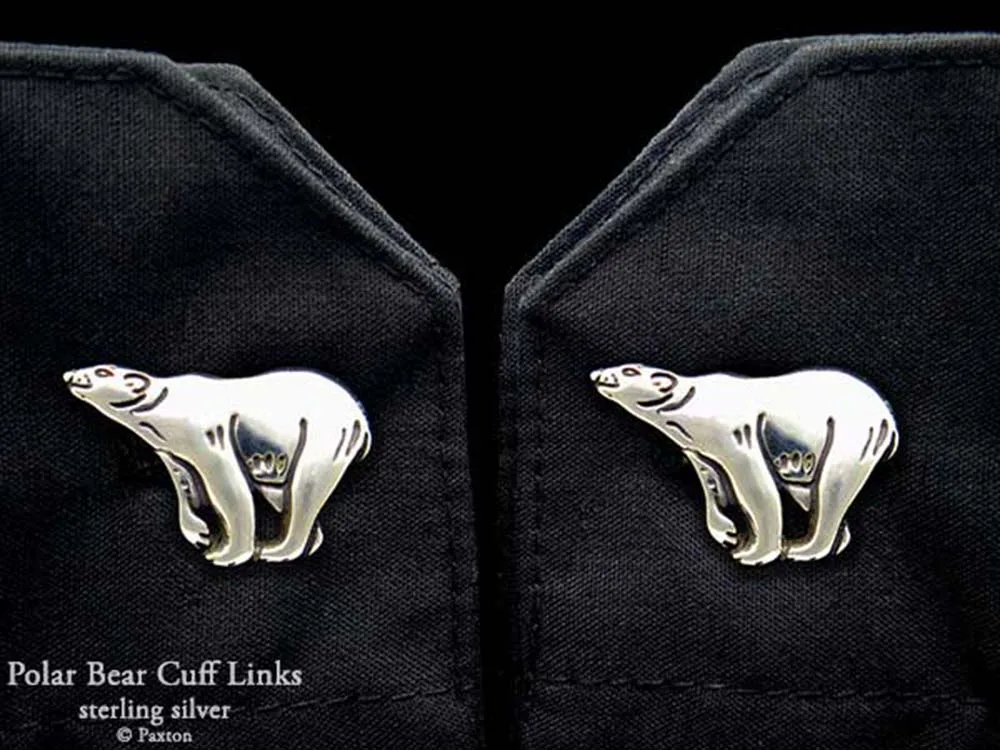 Polar Bear Cuff Links Sterling Silver