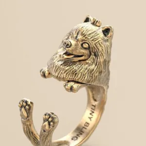 Pomeranian Breed Jewelry Cuddle Wrap Ring