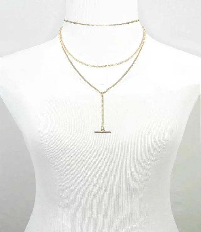 Posh Gold Layered Choker Necklace