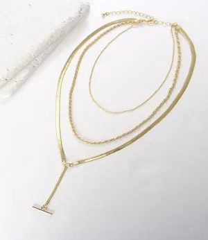 Posh Gold Layered Choker Necklace