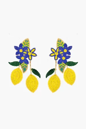 Positano Lemon Beaded Long Earrings