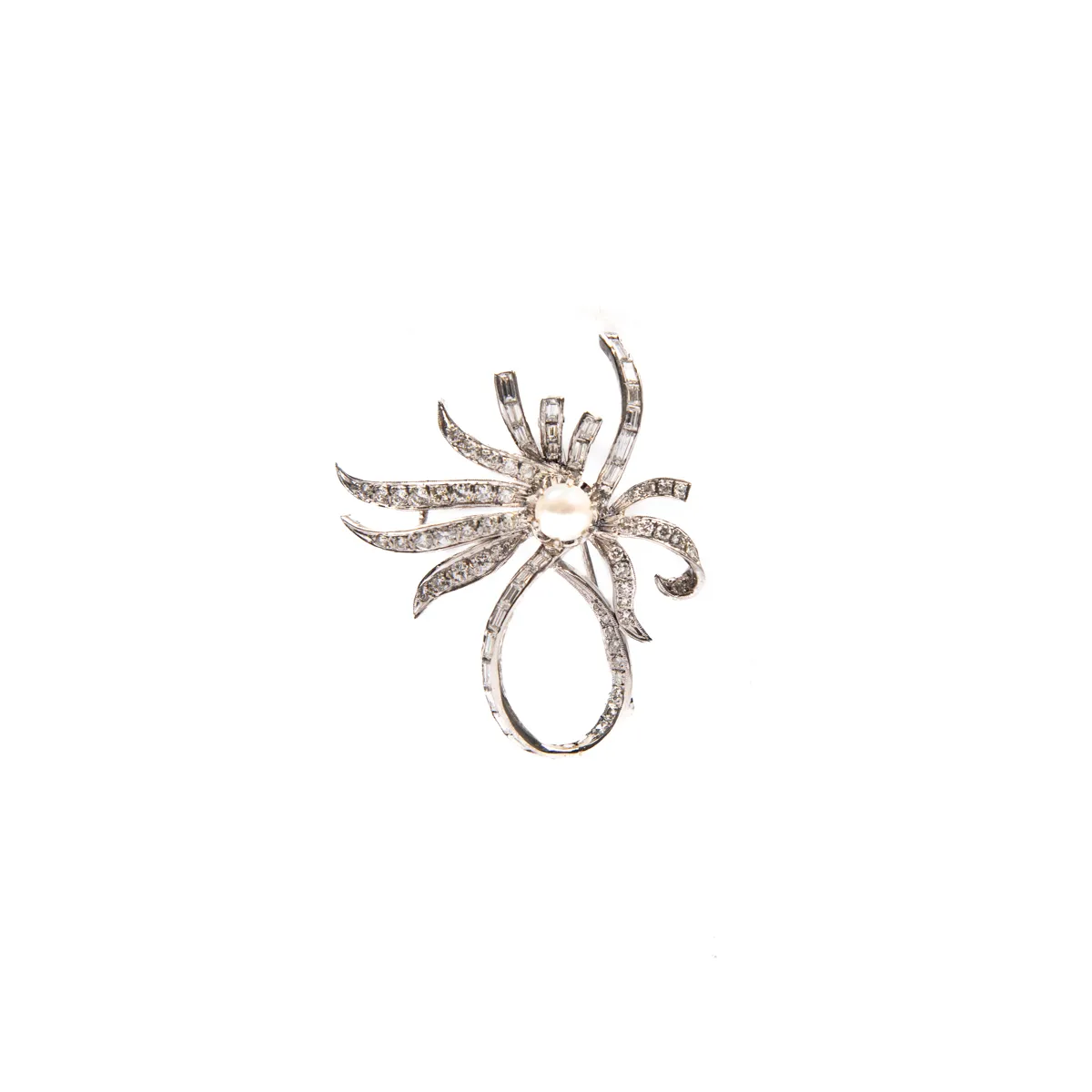 Pre-Owned Pearl and Diamond Brooch