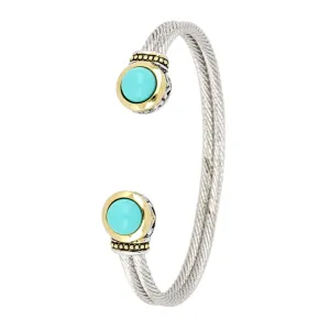 Pérola Turquoise Cuff Bracelet