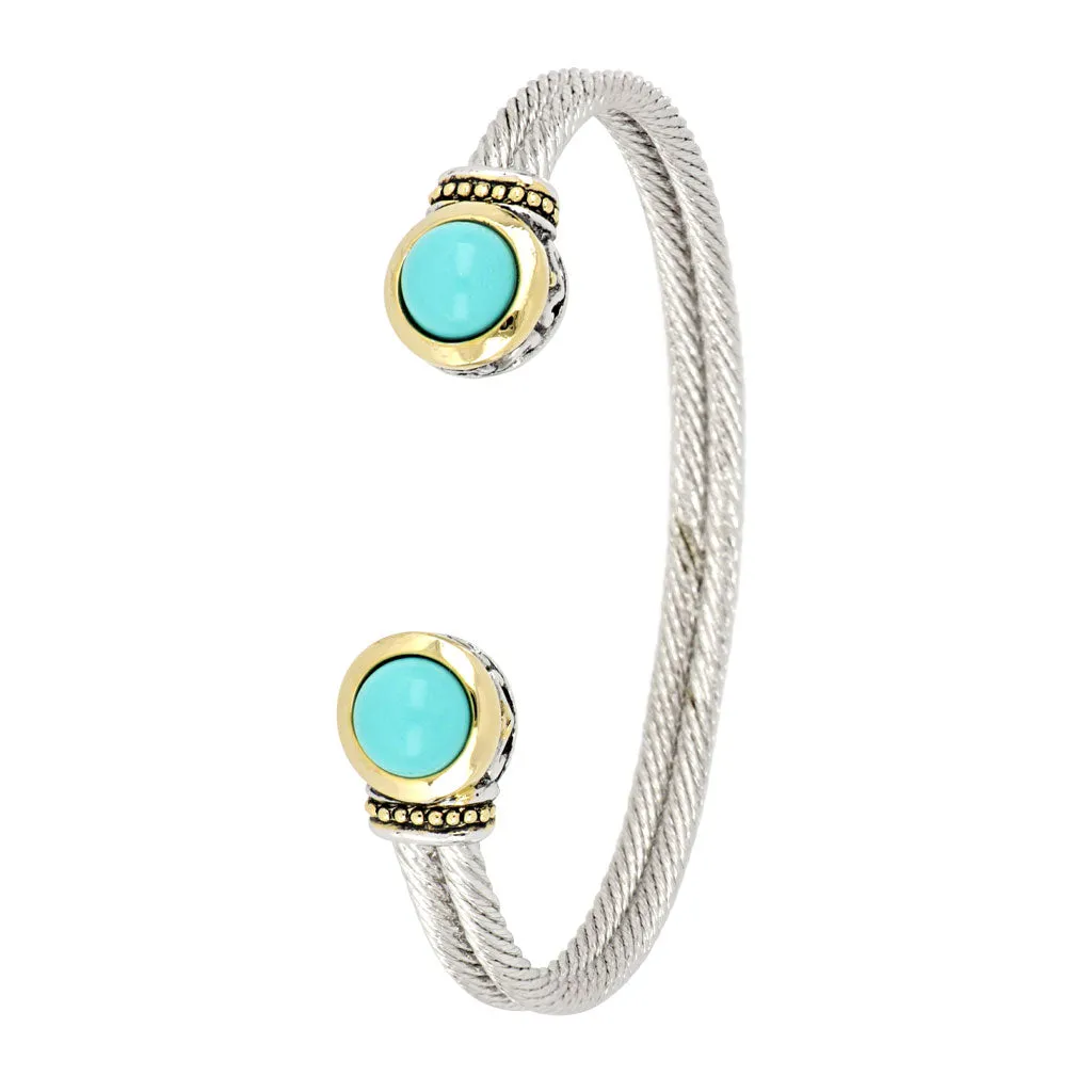 Pérola Turquoise Cuff Bracelet