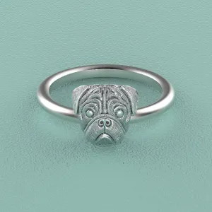 PUG Breed Jewelry Puppy Face Ring