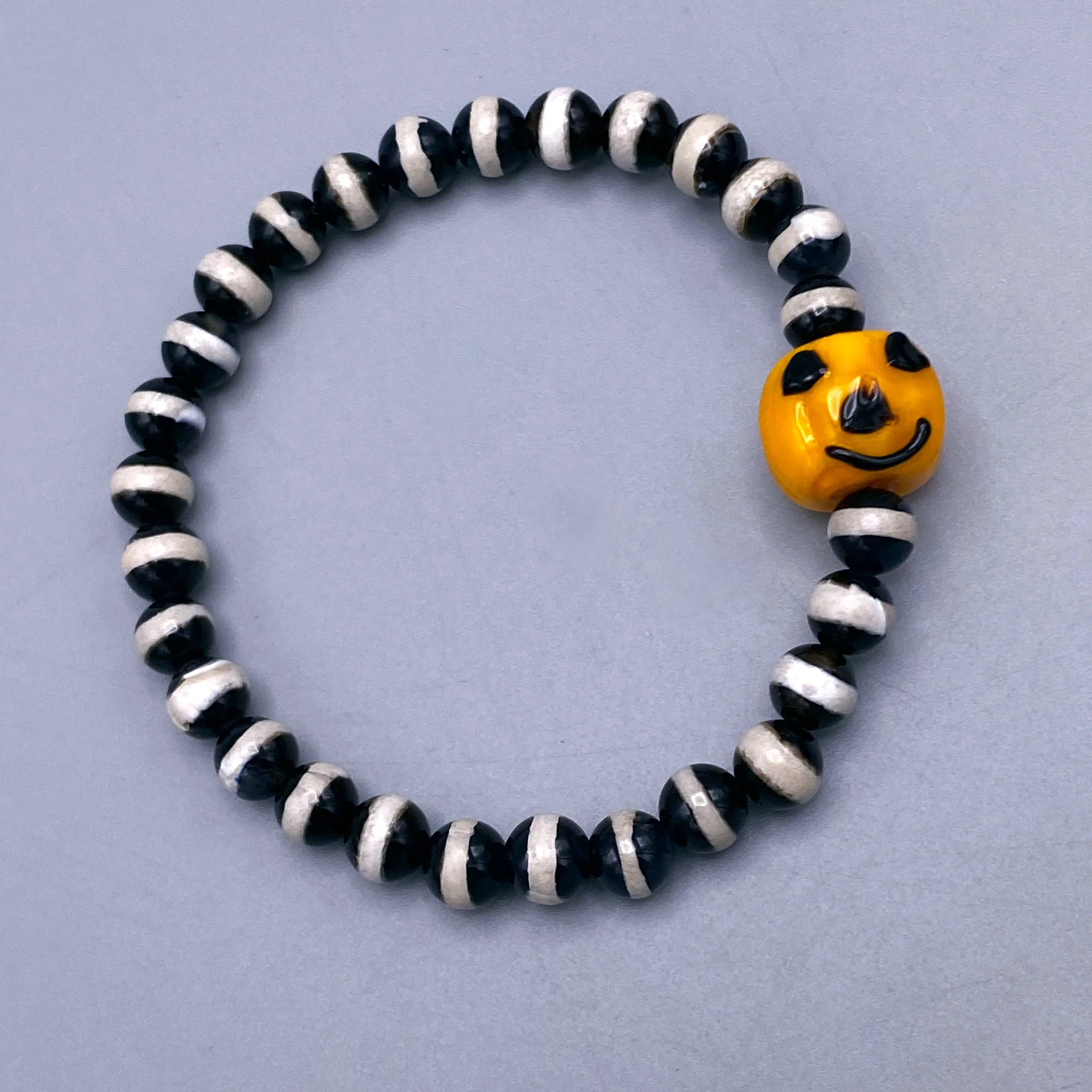Pumpkin and Agate Bracelet