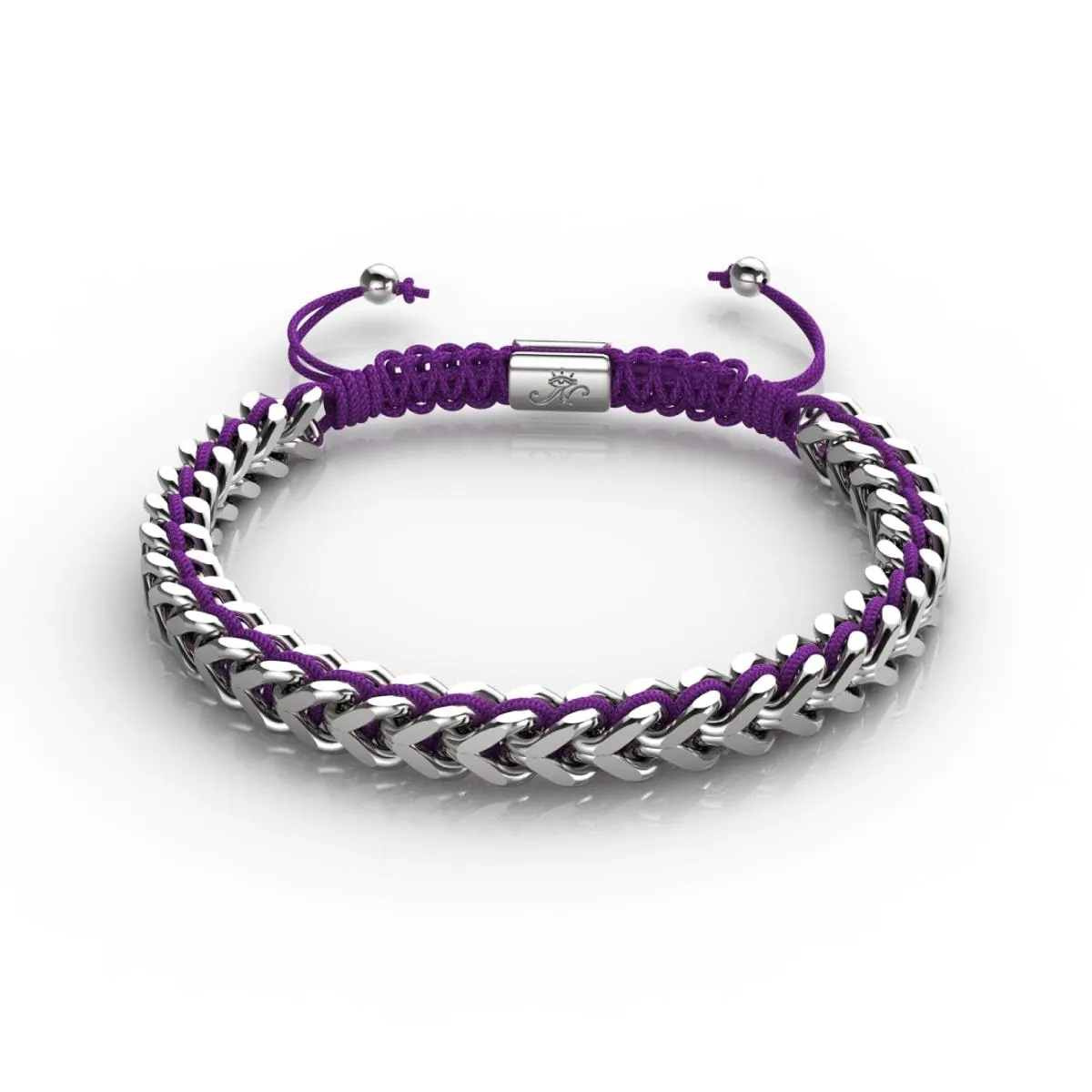 Purple x Silver | Gaia Wheat Chain Bracelet