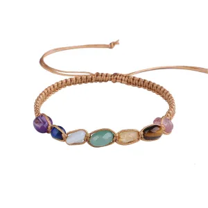 Quartz & Lapis Adjustable Bracelet