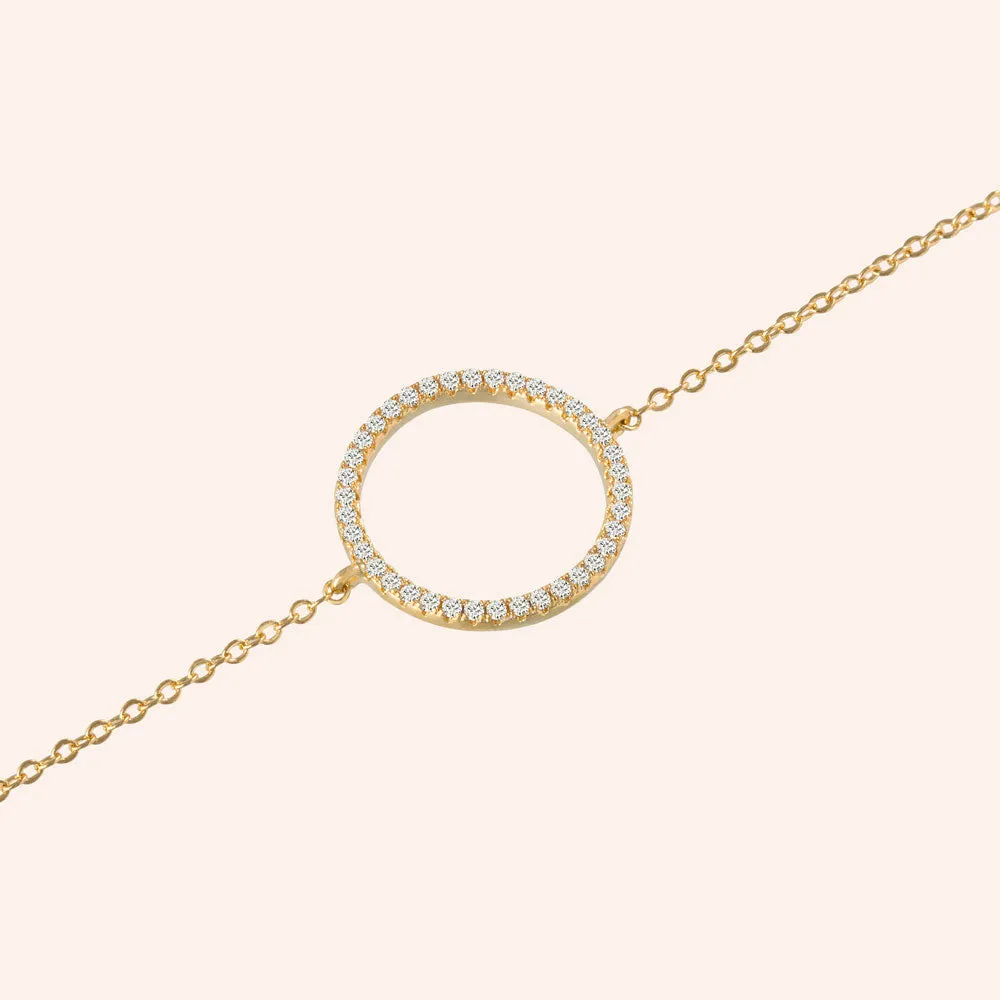 "Infinite Glitz" 0.5CTW Pave Open Center Circle Bracelet
