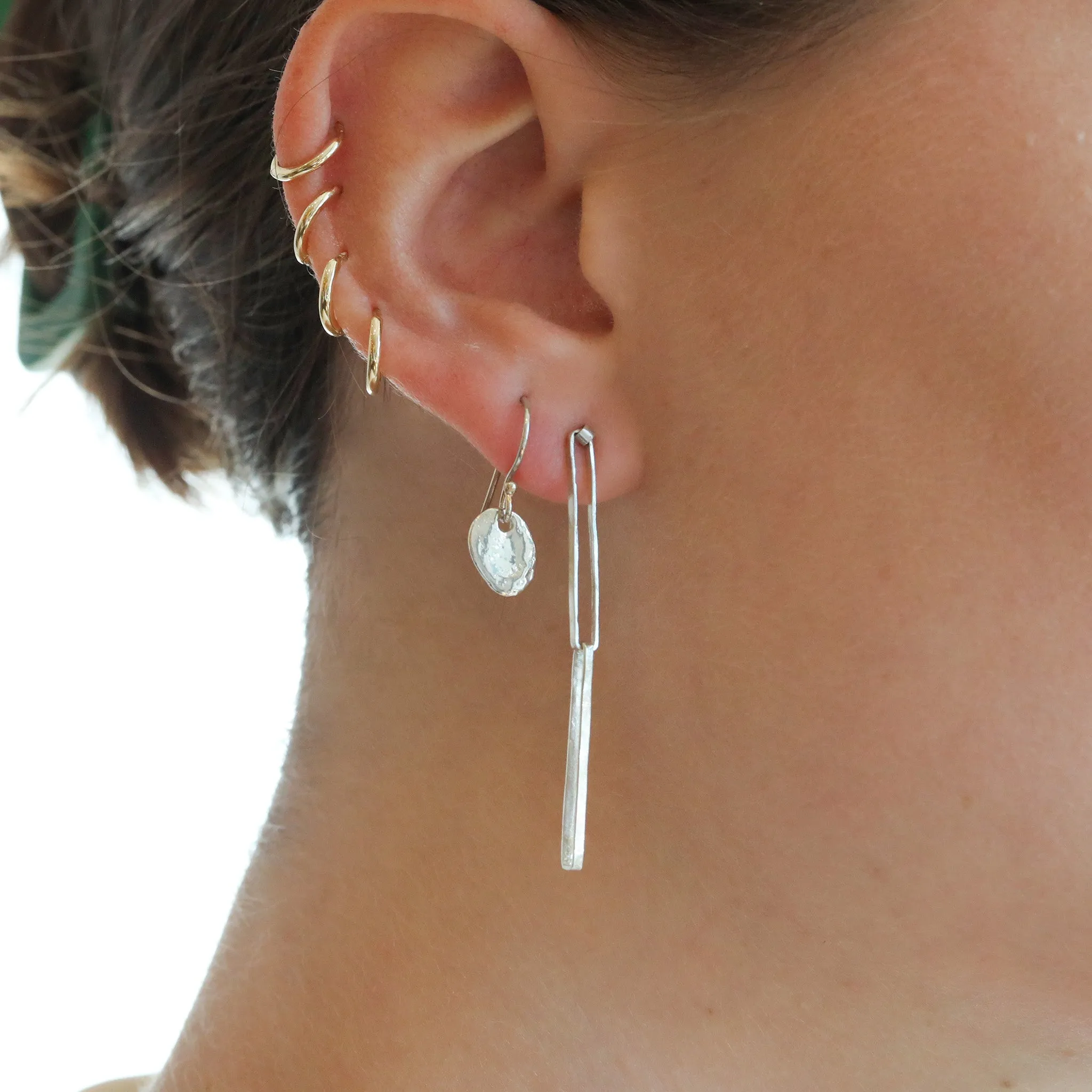 "Irina" Sterling Silver Double Rectangular Link Earrings