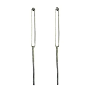 "Irina" Sterling Silver Double Rectangular Link Earrings