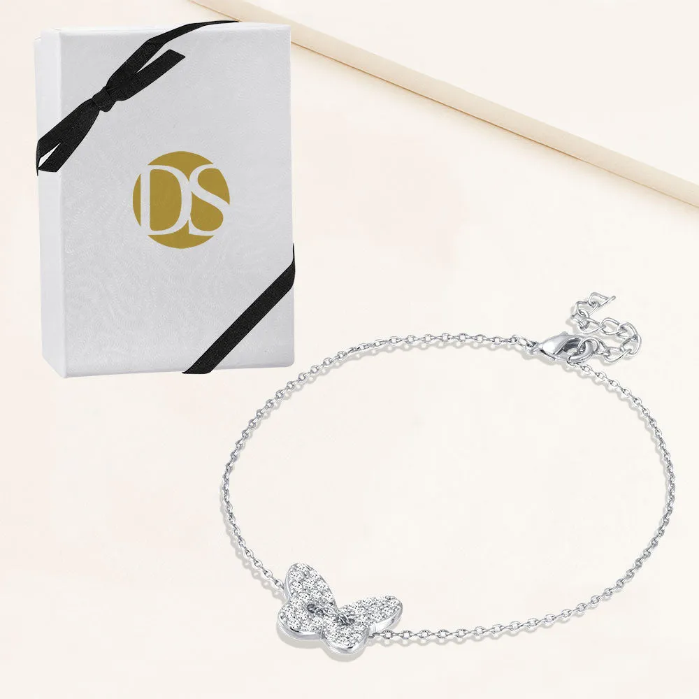 "Melody" 1.4CTW Pave Butterfly Bracelet