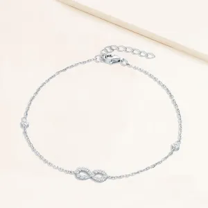 "Outer Space" Sterling Silver 1.0CTW Infinity Symbol Bracelet