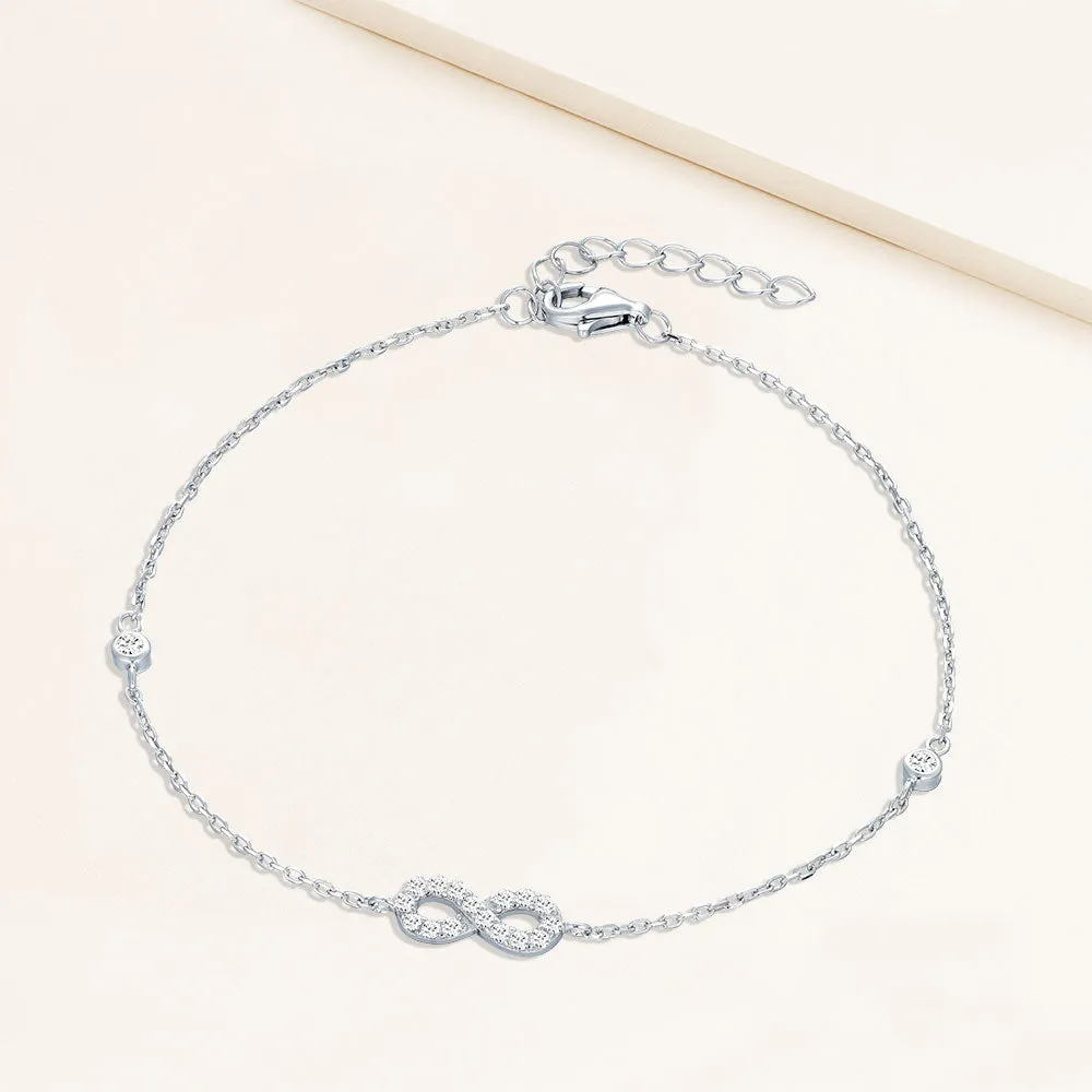 "Outer Space" Sterling Silver 1.0CTW Infinity Symbol Bracelet