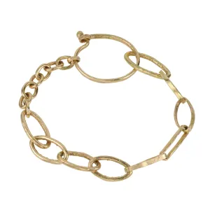"Victoria" Gold Heavy Oval Link Bracelet with Alternate Links
