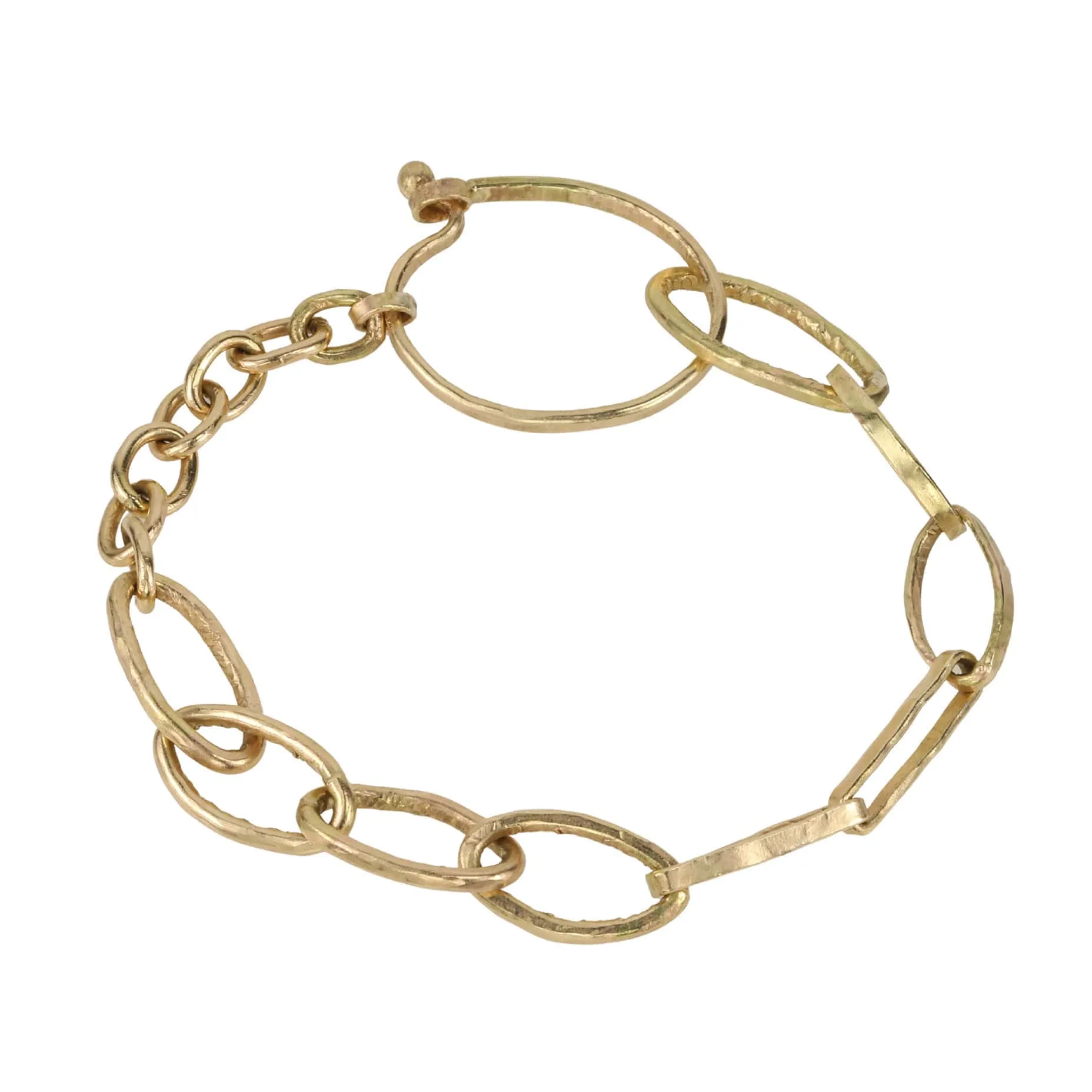 "Victoria" Gold Heavy Oval Link Bracelet with Alternate Links