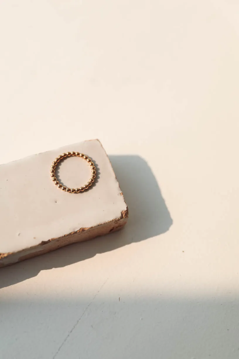 Rae: 18k Gold Beaded Ring