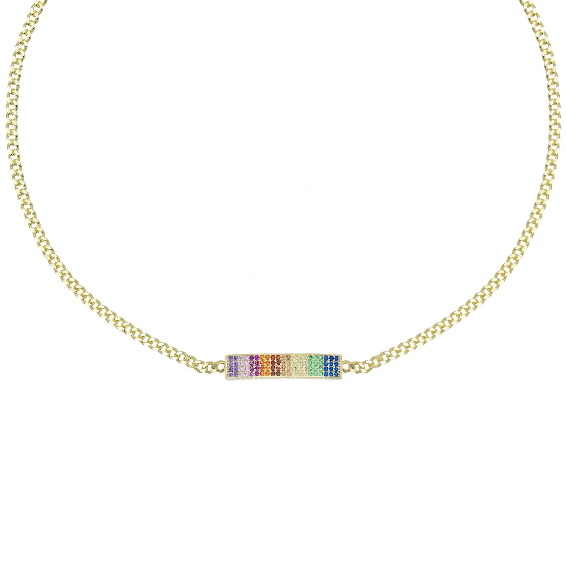 Rainbow Bar Choker
