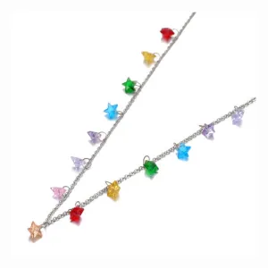 Rainbow Crystal Stars Choker