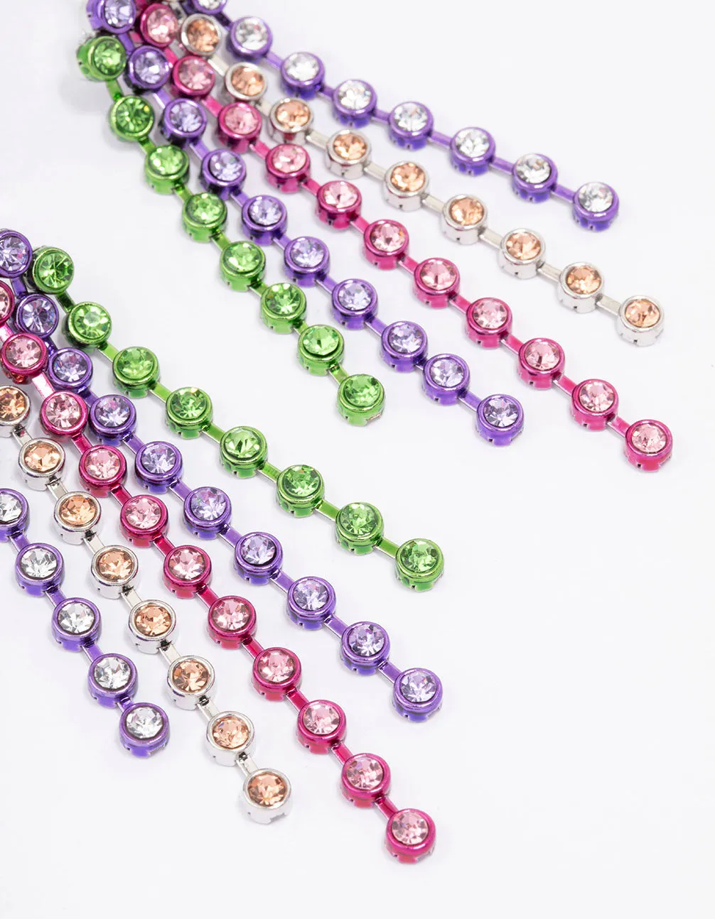 Rainbow Cup Chain Drop Earrings