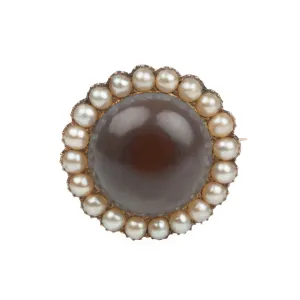 Rare Georgian Era Toadstone Talisman Brooch