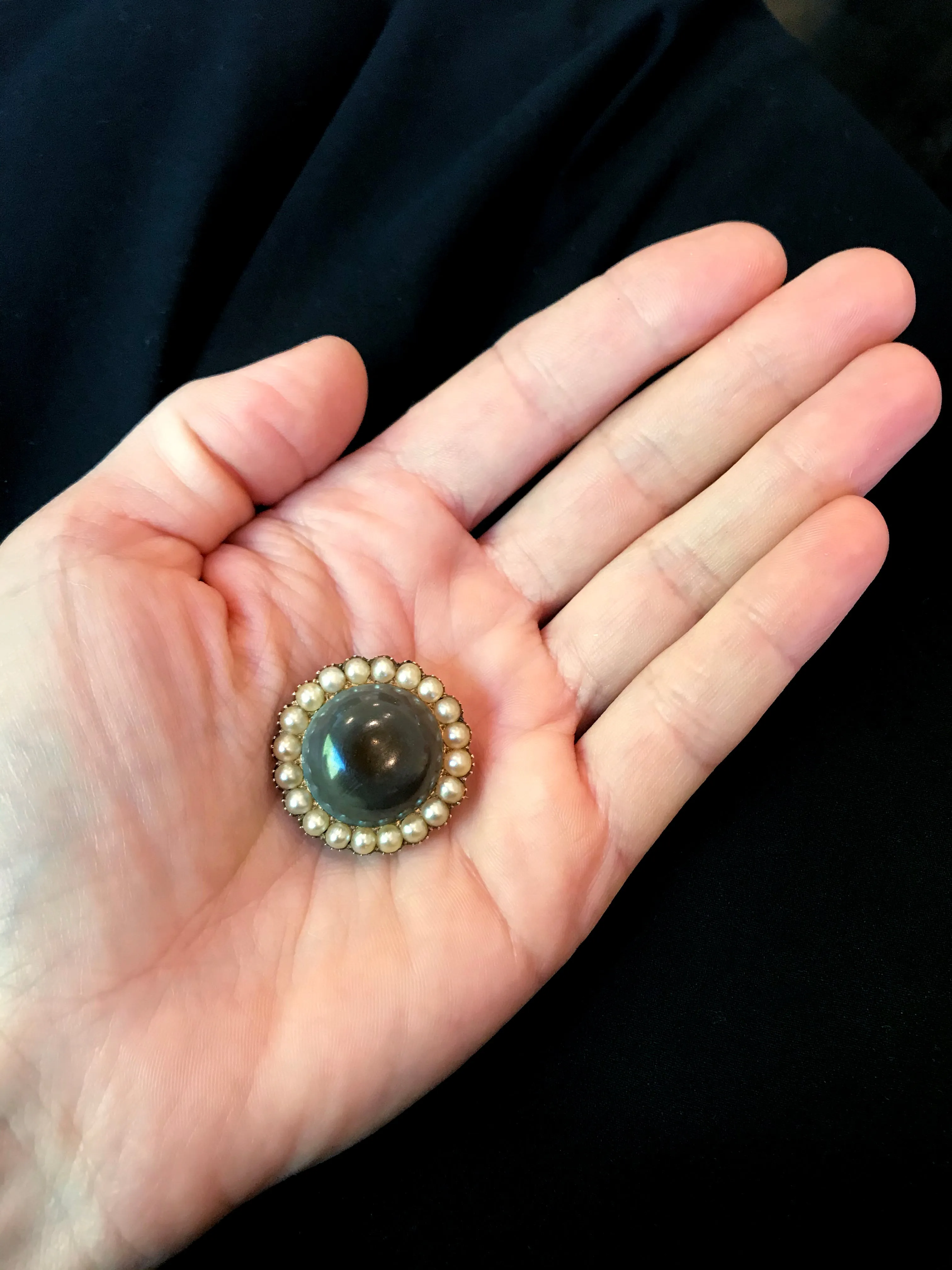 Rare Georgian Era Toadstone Talisman Brooch
