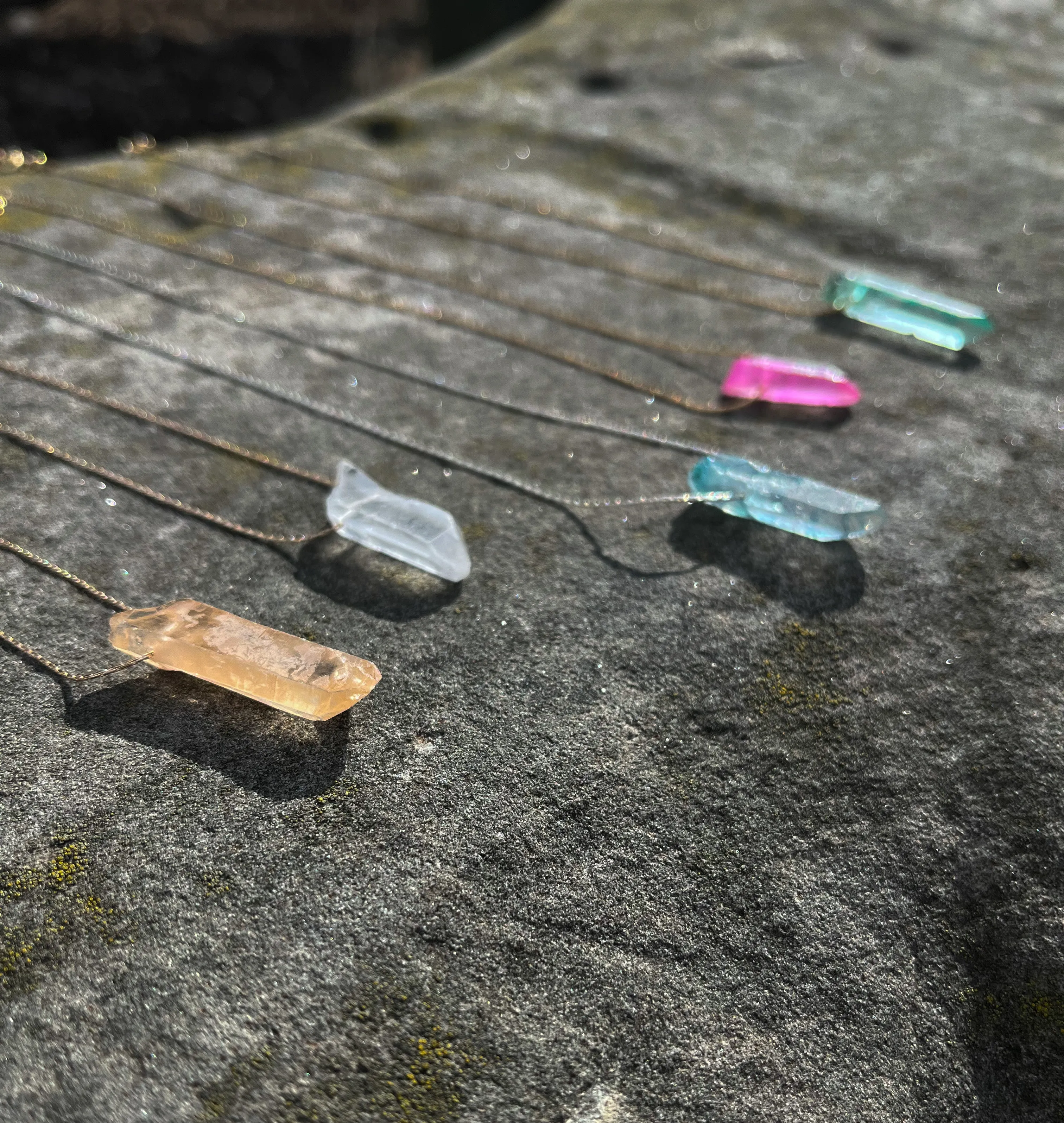 Raw Gemstone Slider Necklace