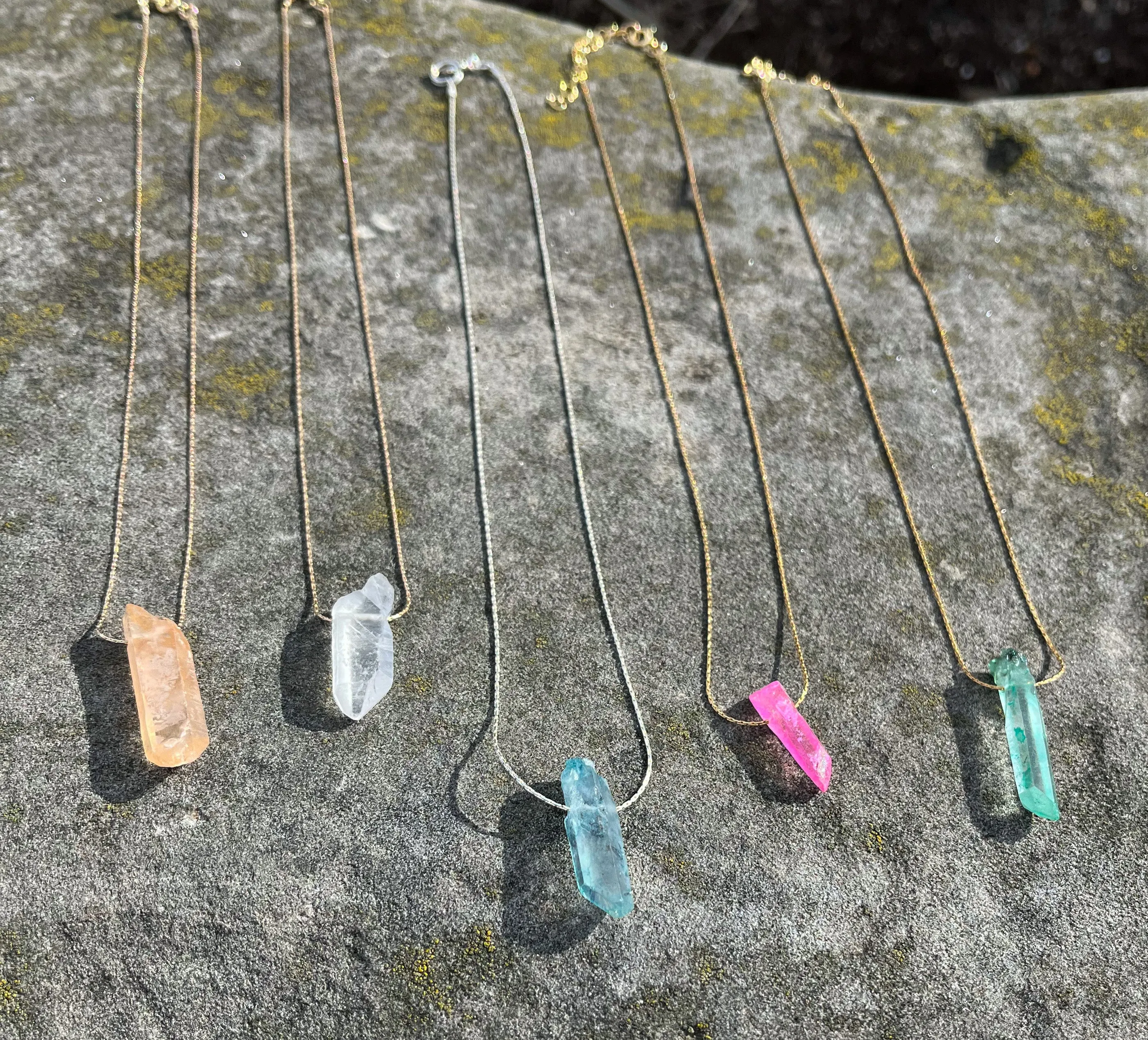 Raw Gemstone Slider Necklace