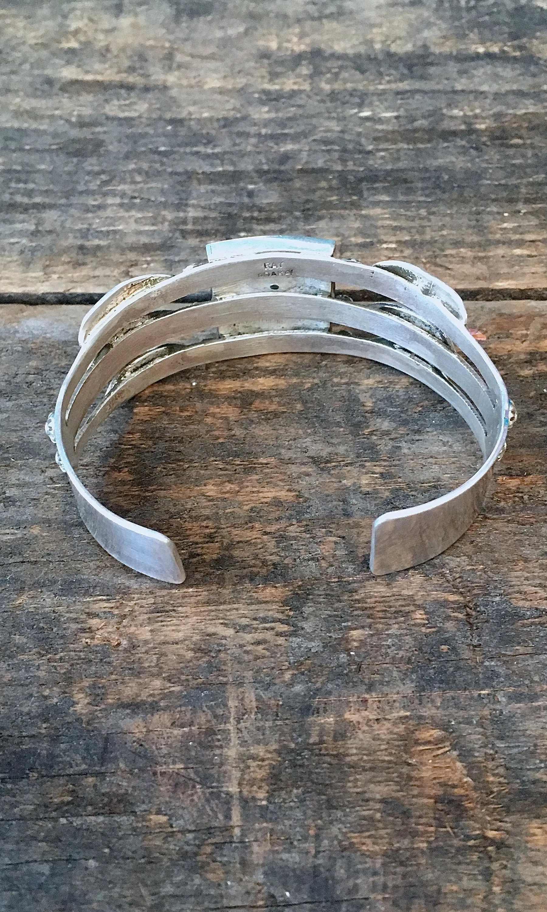 RAY ADAKAI Vintage Silver & Green Turquoise Cuff