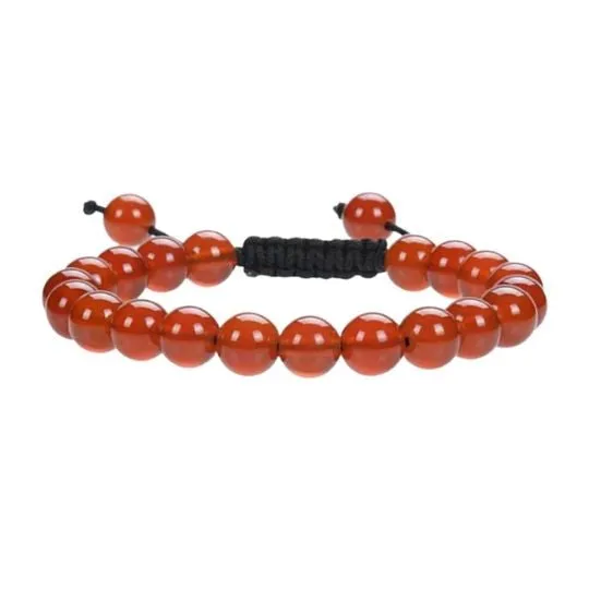 Real Carnelian Adjustable Rope Bracelet for Confidence & Motivation