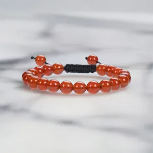Real Carnelian Adjustable Rope Bracelet for Confidence & Motivation