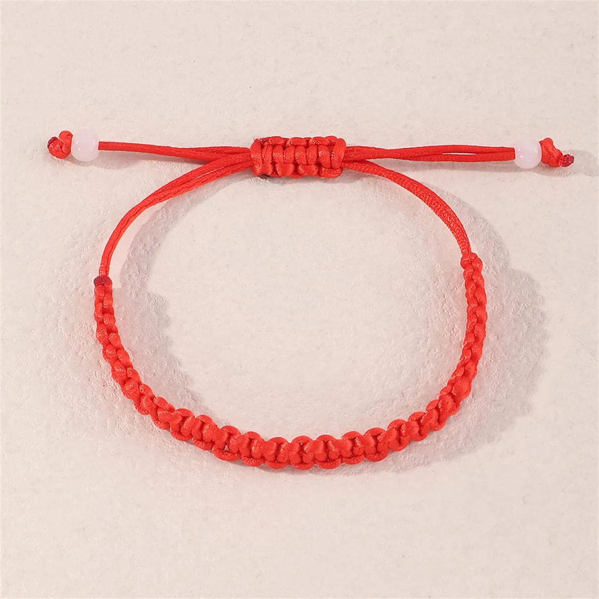 Red & White Adjustable Cord Bracelet