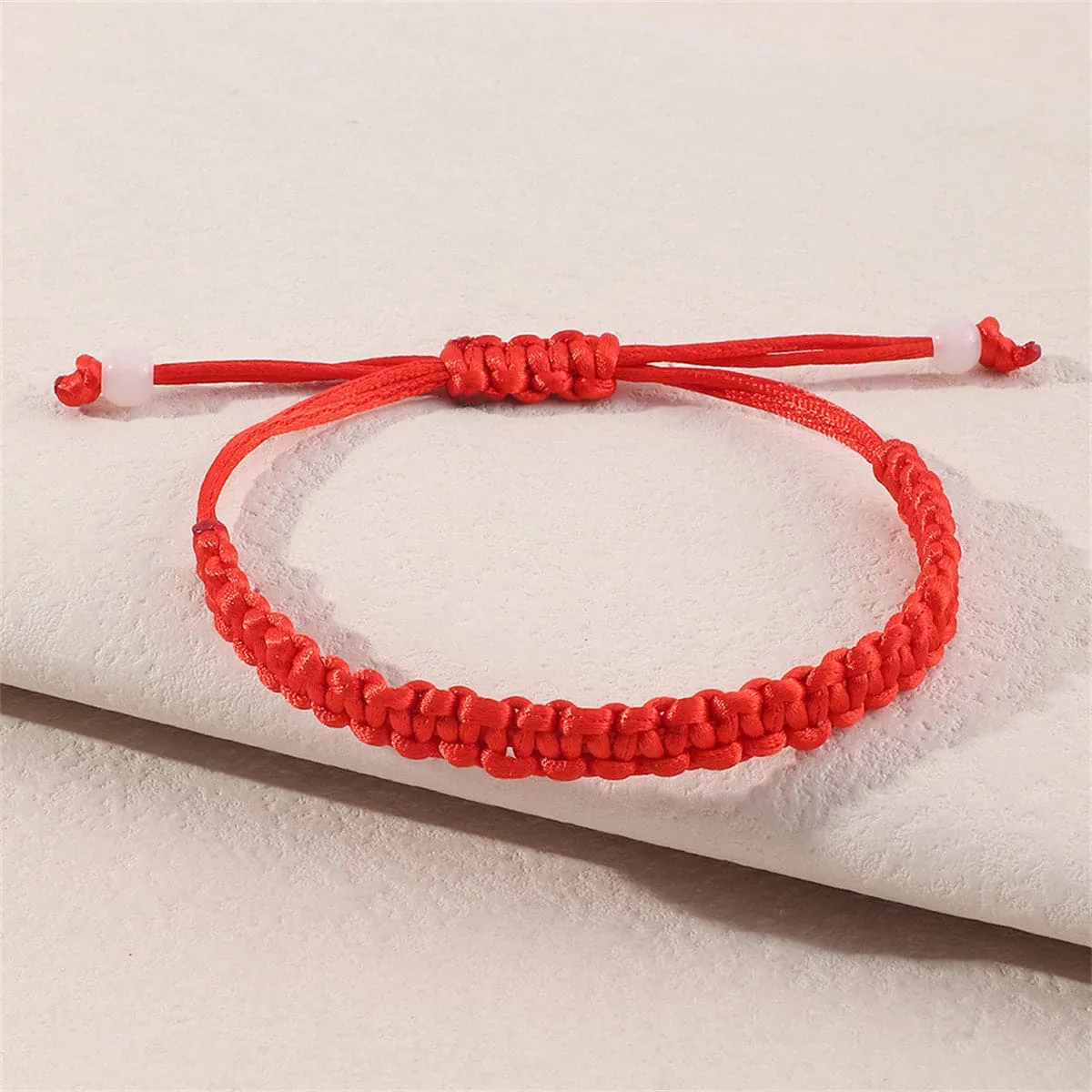 Red & White Adjustable Cord Bracelet