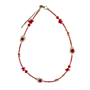 Red Random Beaded Choker