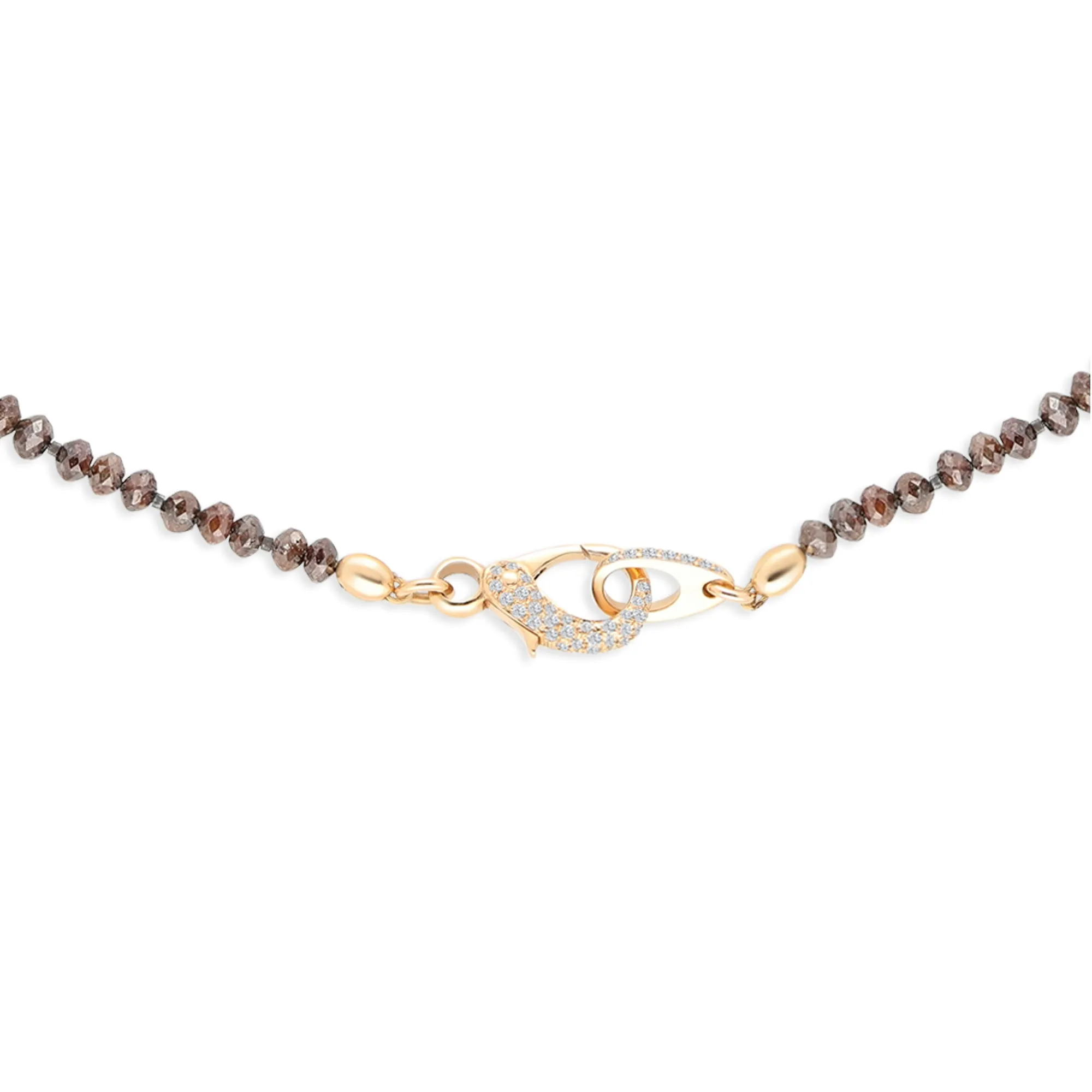 Reddish Brown Diamond Beaded Necklace - 103.91