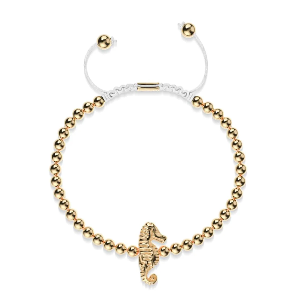 Reef | 18k Gold | Seahorse Macrame Charmballa Bracelet