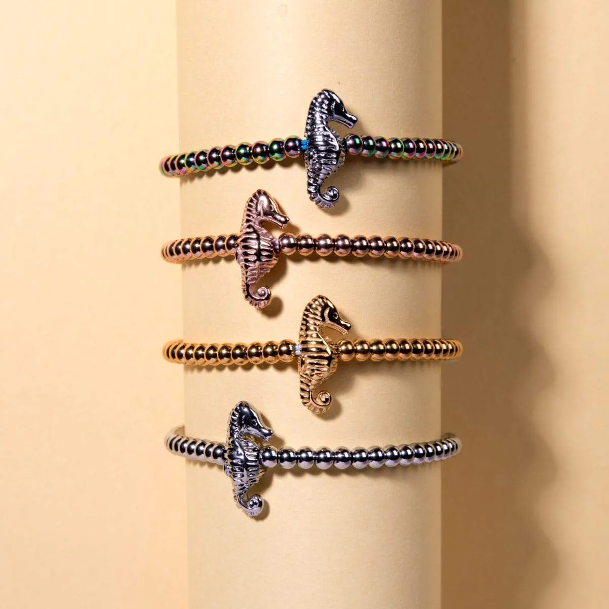 Reef | 18k Gold | Seahorse Macrame Charmballa Bracelet