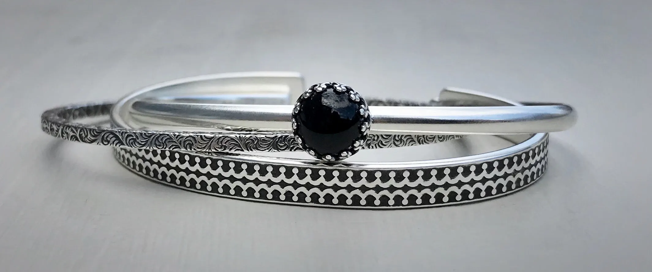 RESERVED: Onyx Stacker Cuff Set