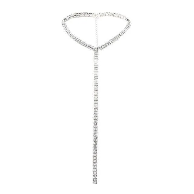 Rhinestone Choker Necklace Crystal Gem Luxury Collar Chain