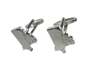 Rhode Island State Map Shape and Flag Design Cufflinks