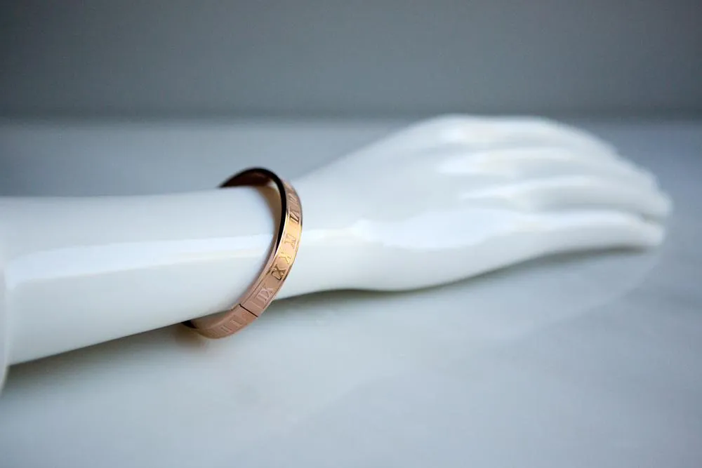 Roman Numerals Bangle Bracelet