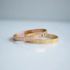 Roman Numerals Bangle Bracelet