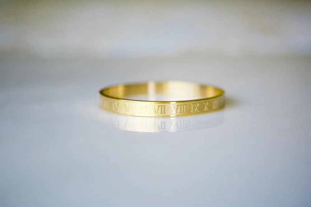 Roman Numerals Bangle Bracelet